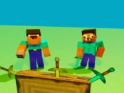 Гульня Nub супраць профі. Кіданне нажоў Minecraft онлайн