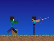 Гульня Nub супраць профі. Лучнікі Minecraft онлайн