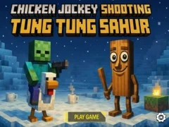 Гульня Chicken Jockey Shootout з Tung Tung Sahur онлайн Гульня Chicken Jockey Shootout з Tung Tung Sahur онлайн