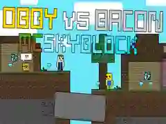 Гульня Обби супраць Бекона: MCSkyblock онлайн