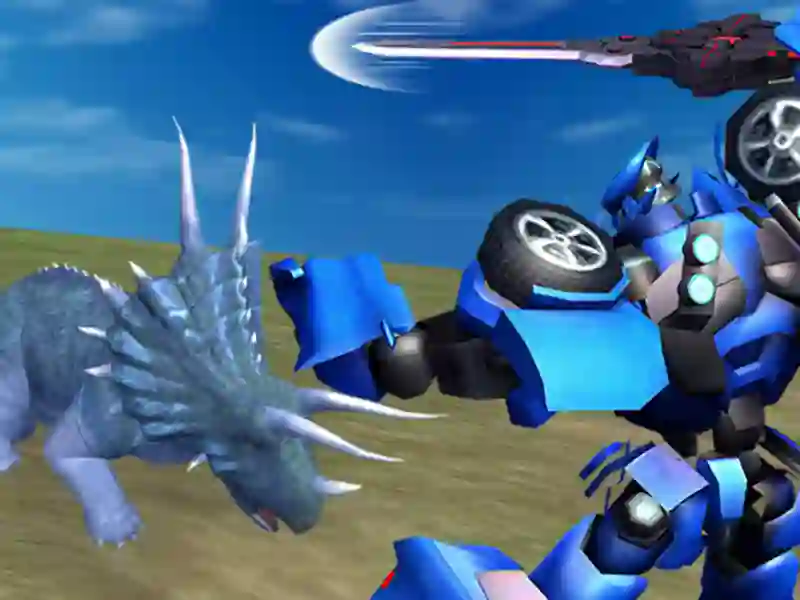 Гульня Юрскі дыназаўр супраць робатаў онлайн