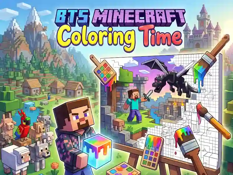 Гульня BTS Minecraft Coloring Time онлайн