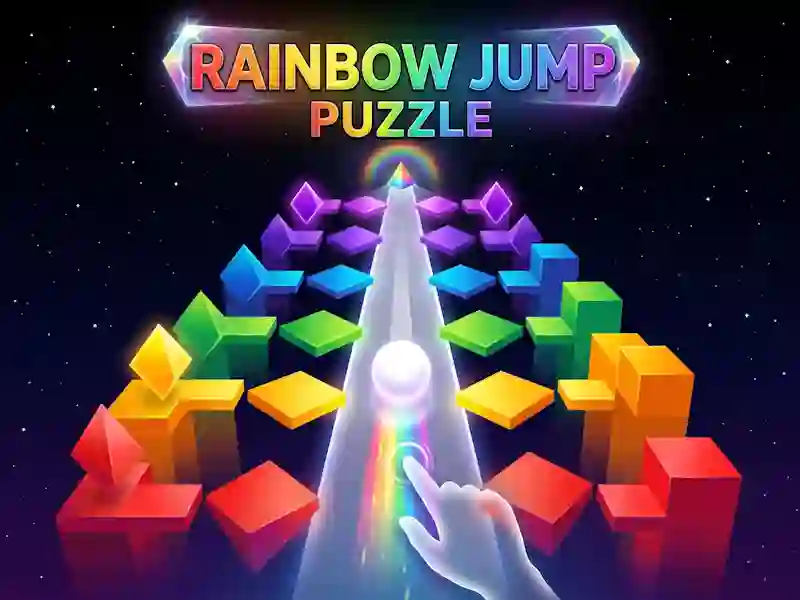 Гульня Rainbow Jump Puzzle онлайн