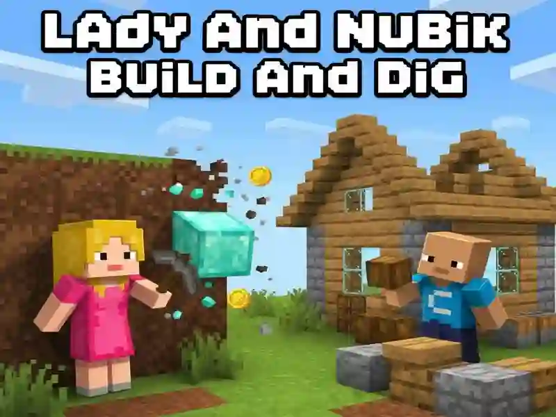 Гульня Lady and Noob: Build and Dig онлайн
