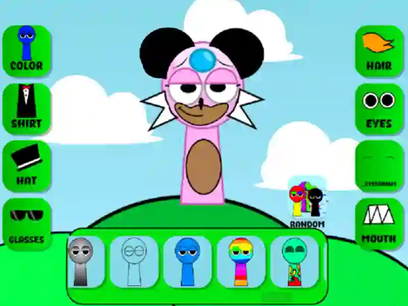 Гульня Споннкі: Стварыце персанажа онлайн