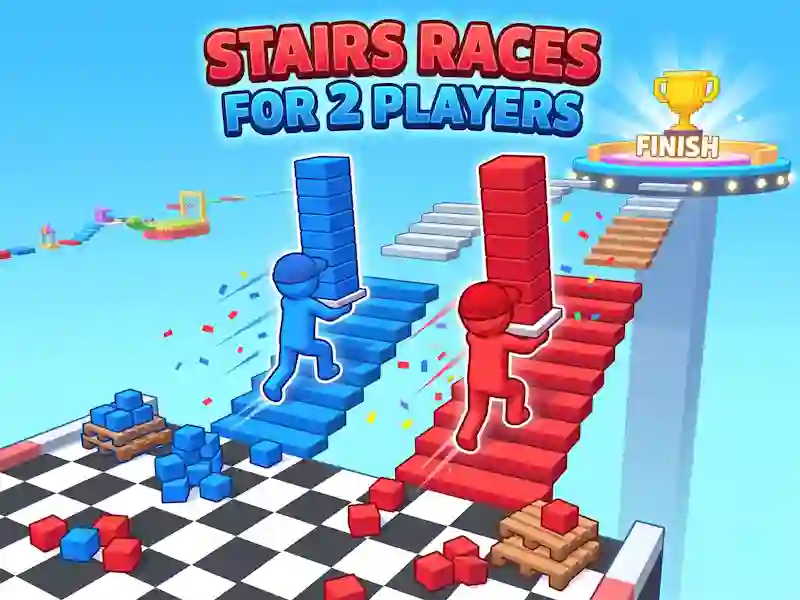 Гульня Stairs Races For 2 Players онлайн