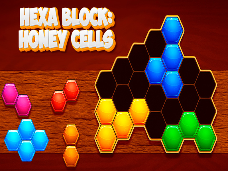 Гульня Hexa Blocks: мёдныя клеткі онлайн
