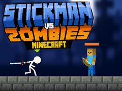 Гульня Стікман супраць Зомбі Minecraft онлайн