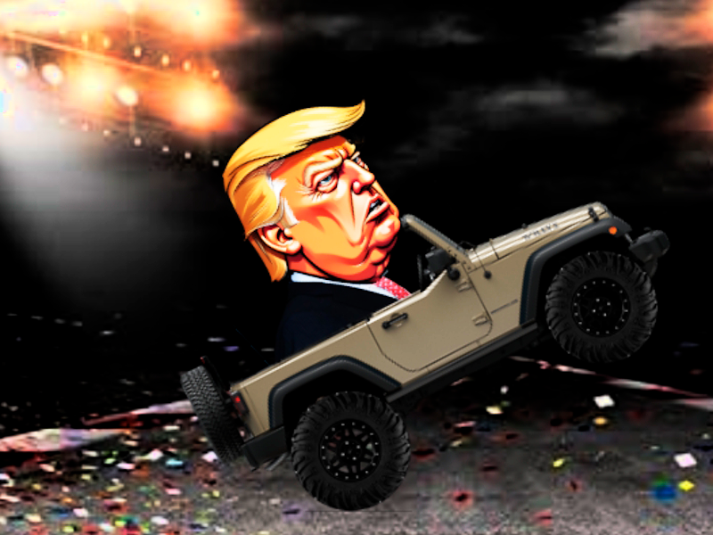 Гульня Трамп патэлефанаваў на руль онлайн